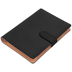 ежедневник а5 недатиров. 100л обложка кож.зам. на кольцах и магнитной застёжке, черный