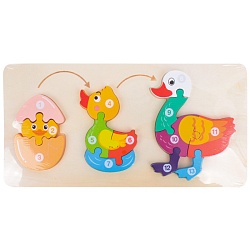 вкладыш-пазл деревянный эволюция уточка. игрушка