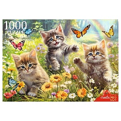 пазлы 1000 элементов котята и бабочки
