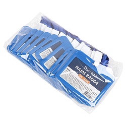 бейдж на ленте горизонтальный синий