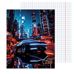 тетрадь  48л кл "город.авто" обложка мел. кар.