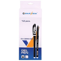 ручка гелевая чёрная "darvish" корпус чёрный