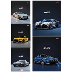 тетрадь  48л кл. "разные автомобили-15" обложка цветная мелованная