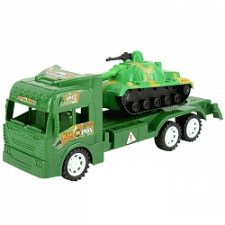 автовоз военный с техникой (с танком). игрушка