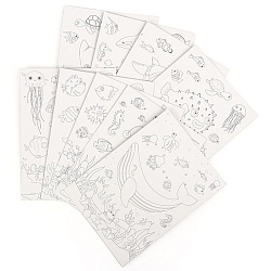 гравюра-раскраска морские обитатели