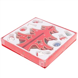 ёлочка новогодняя 3d деревянная красная 