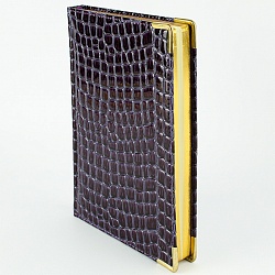 ежедневник недатированный  а5 152л iguana (темно-син) обложка искусств. кожа , золотой срез мет.уг