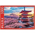 Пазлы 1000 элементов Япония. Закат над горой Фудзи