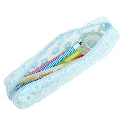 пенал на молнии голубой