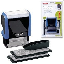 штамп самонаборный  4-стр, оттиск 47*18мм, касса в комплекте