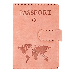 обложка на паспорт с отсеком для карт на магните "путешествие" розовая