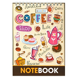 Блокнот 13*18см  48л "Кофе" на гребне