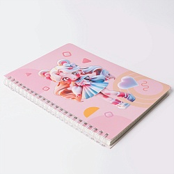 Блокнот 15,5*20,5см 60л на спирали в клетку "Девочка"