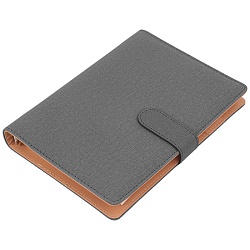 ежедневник а5 недатиров. 100л обложка кож.зам.на кольцах  с магнитной застёжке серый