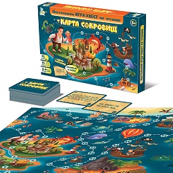 игра настольная "карта сокровищ"  квест по чтению 