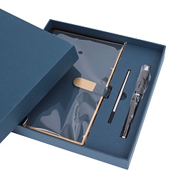 набор подарочный (ежедневник недатир.а5 с магнитной застежкой + ручка) синего цвета