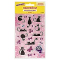 Наклейки зефирные "Кошки", многоразовые, с блестками, 10х15 см