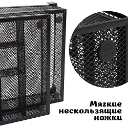 органайзер настольный металлический 6 отделений черный