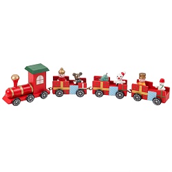 паровозик новогодний деревянный 