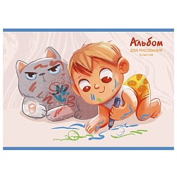 альбом для рисования 10л. "рисуем вместе" на скрепке бум. 110г/м2