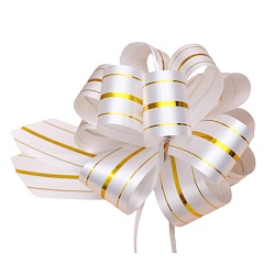 бант-шар 5см золотые линии, белый