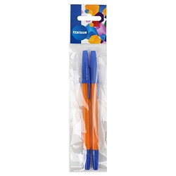 набор ручек шар.  2шт синий цвет чернил  корпус оранжевый