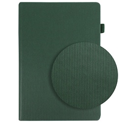 ежедневник а5 недатиров. 180л обложка кож.зам. зелёная
