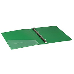 папка с 4-мя кольцами 25мм 0,7мм зелёная