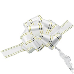 бант-шар 5см, золотая полоса, белый