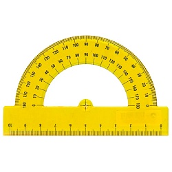 транспортир 10см 180° прозрачный ассорти