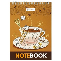 Блокнот 13*18см  48л "Кофе" на гребне