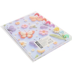 Блокнот 15,5*21см 80л на пластиковых кольцах в клетку "Бабочки"