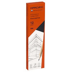 карандаш ч/г 8м(8в) "конструктор" шестигранный корпус