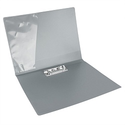 папка с зажимом и карманом а4 серая