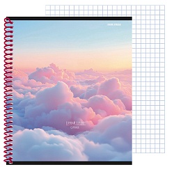 тетрадь  48л кл. цветная спираль "полёт над облаками" обложка софт-тач