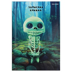 книжка записная  а6  64л "лесная прогулка" 7бц, глянц.лам., лён