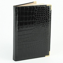 ежедневник недатированный  а5 152л grand croco (черный) обложка искусств. кожа , золотой срез мет.уг