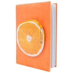 Блокнот 14,5*21см 80л "Фрукты" с монетницей ассорти