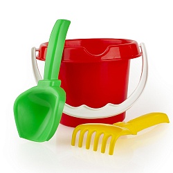 набор детский песочный "малыш" 3 пр. (ведро 0,85 л) (в сетке)