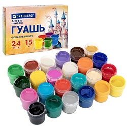 гуашь 24цв. "brauberg" "замок" по 15мл
