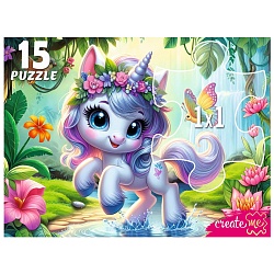 пазлы-макси 15 элементов маленький единорог