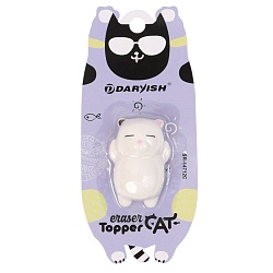 насадка-ластик на карандаш "котик" белый 