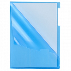 папка-уголок а4 150мкм синяя