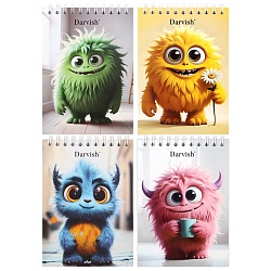 Блокнот 10*14см  60л  "Монстрики" на гребне