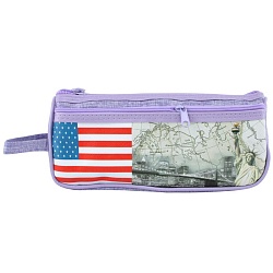 пенал мягкий тубус "darvish" ассорти с рисунком "достопримечательности городов"+дополнительный карма