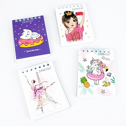 Блокнот  7*10см  60л  "для девочек" на гребне