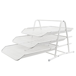 лоток горизонтальный металлический 3 секции белый