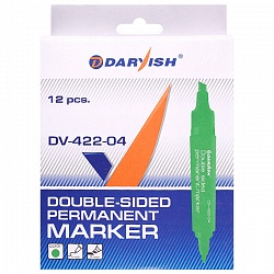 маркер-перманент  2-х сторонний "darvish" зеленый