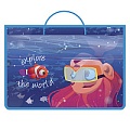 Папка детская с ручками А4 пласт. на молнии Изучай мир