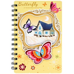 Блокнот 18,5*12см 60л на спирали с рисунком 3D "бабочка"